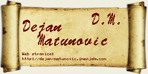 Dejan Matunović vizit kartica